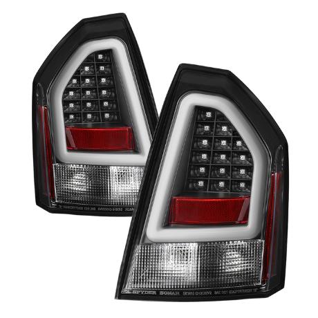 Spyder Black Light Bar LED Tail Lights 05-07 Chrysler 300C - Click Image to Close